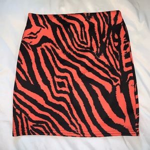 Tiger Striped Bodycon Skirt